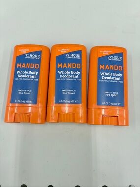 Ⓜ️$12Ⓜ️ NEW MANDO Travel Size Whole Body Deodorant 0.5oz, 3 count